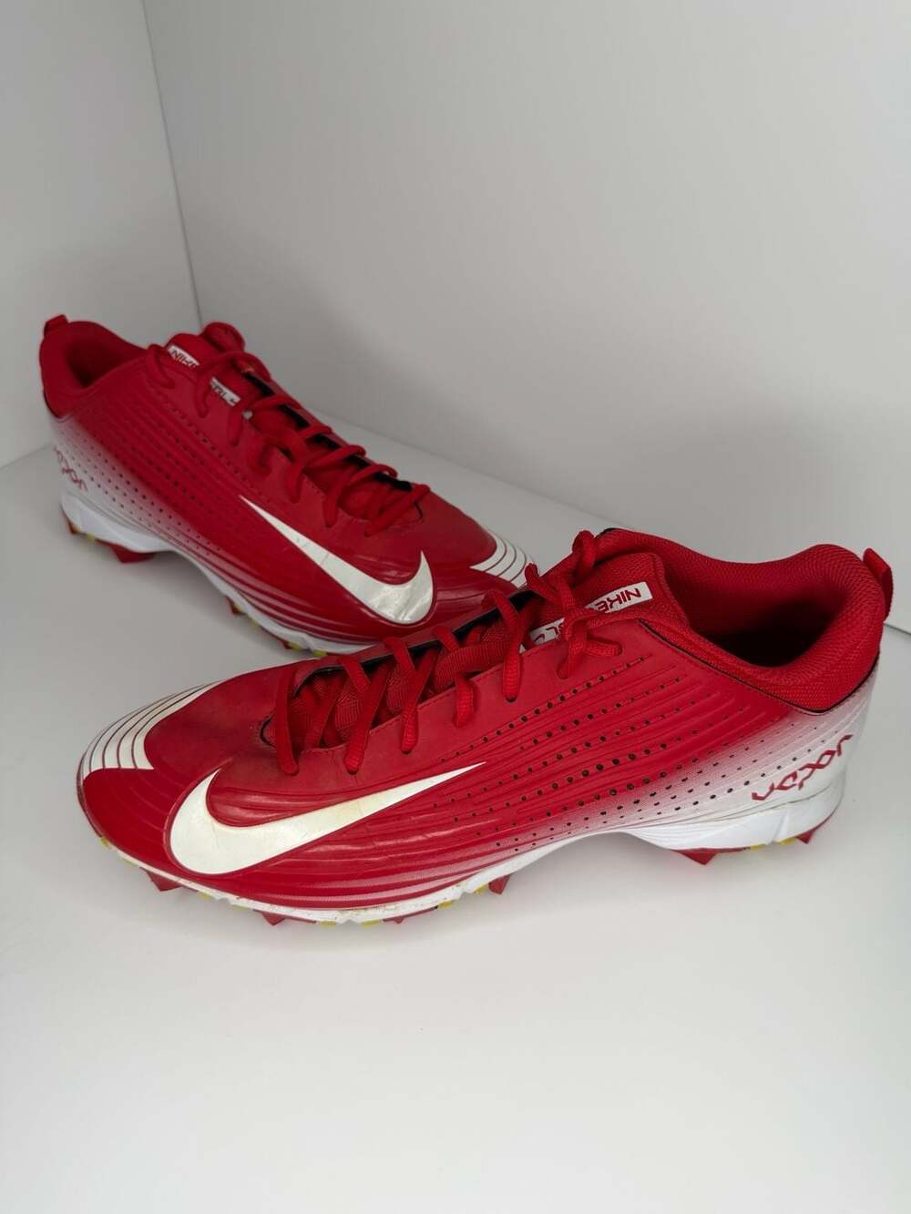 Nike Vapor Keystone 2 Low Red White Baseball Cleats Size 13 684698-610